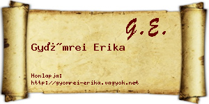 Gyömrei Erika névjegykártya